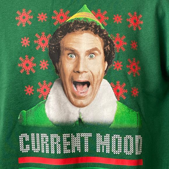 Hybrid Apparel Elf The Movie Buddy CURRENT MOOD Ugly Christmas Sweatshirt Sz M - Picture 2 of 4
